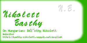 nikolett basthy business card